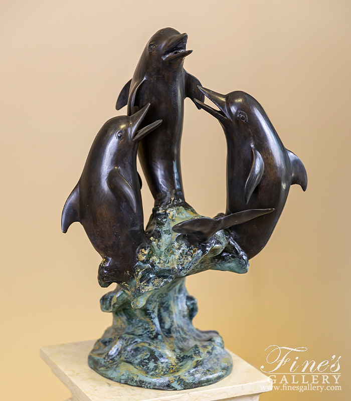 Bronze Fountains  - Three Dolphins Bronze Dolphins Fountain - BF-829